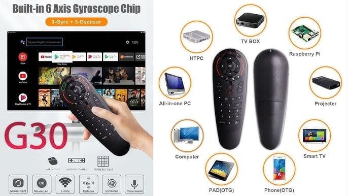 Гироскопический пульт Air Mouse G30 2.4GHz с голосовым управлением — 4
