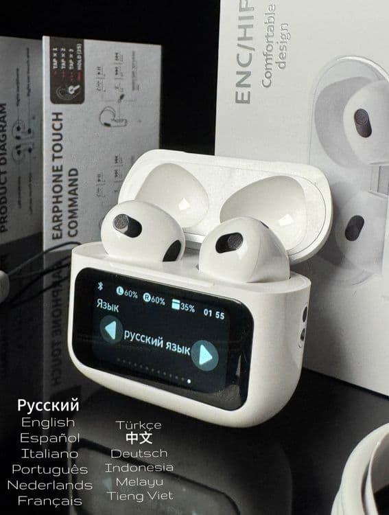 Наушники AirPods с сенсорным экраном и чистым звуком — 2