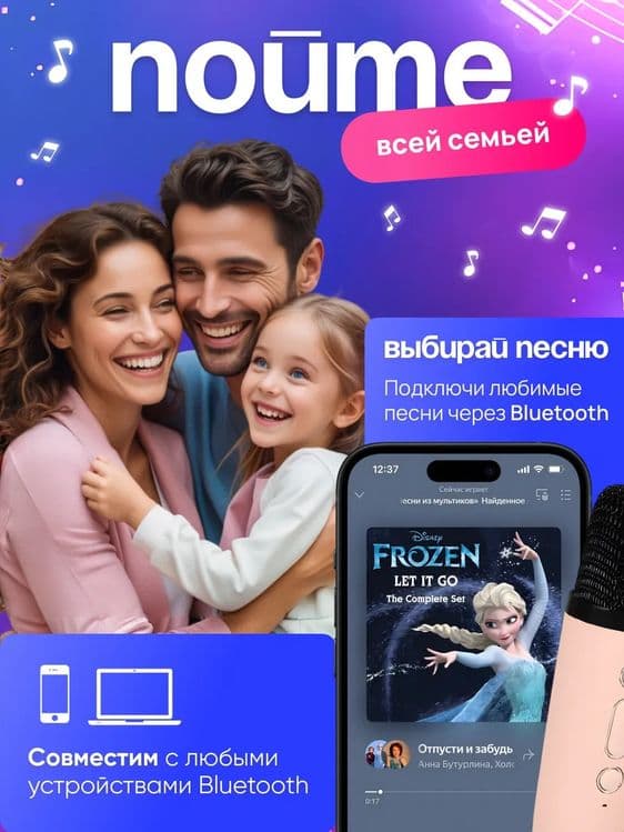 Караоке колонка беспроводная с 2 микрофонами — 10