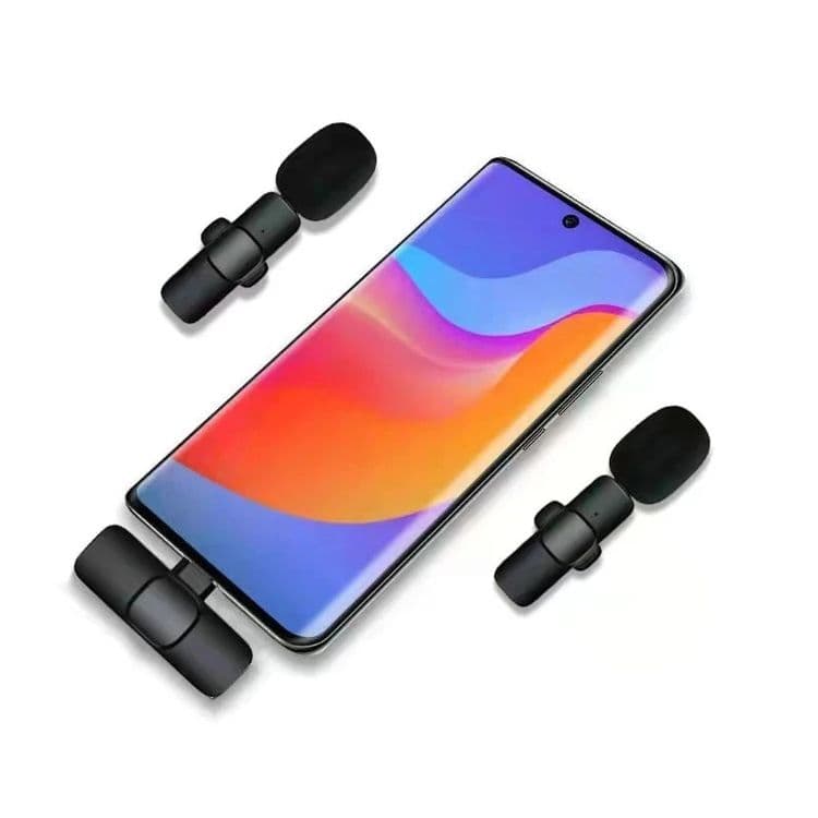 Беспроводной петличный 2 микрофон для iPhone портативный блютуз — 4