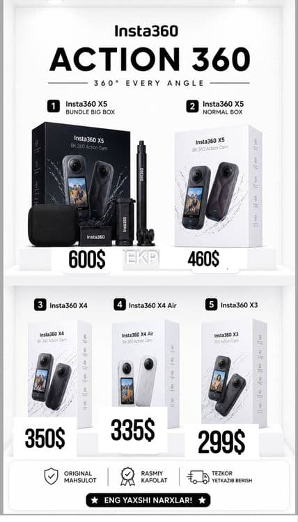 Insta 360 X5. Hero Go pro 13 black. Dji osmo pocket 3 combo — 3