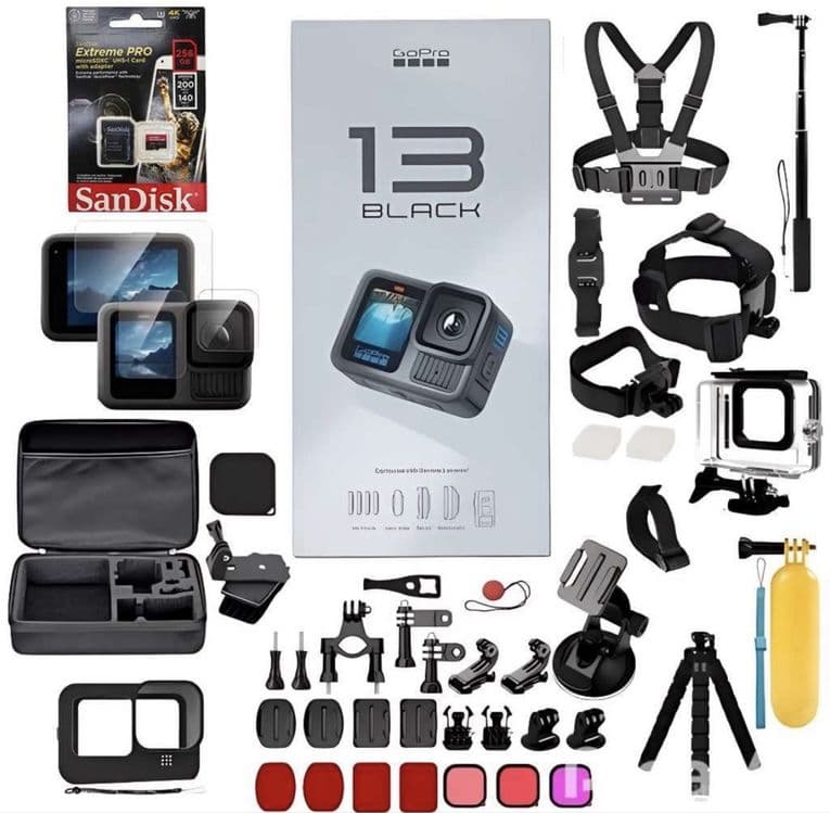 GO Pro hero 13 black.Экшен камера. Набор аксессуар. Зашитник. Палка. — 11
