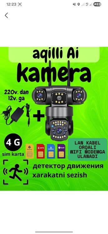 Kamera simkarta va wifi orqali ishlaydi — 3