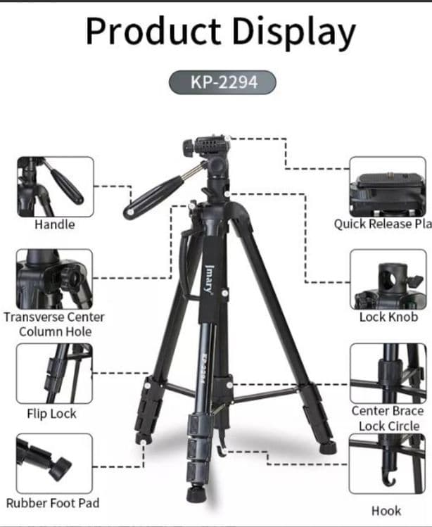 Штатив-трипод/монопод JMARY KP-2264, напольный, 54 - 176,5 см, черный — 4
