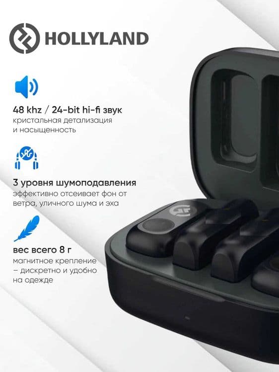 Беспроводной микрофон Hoollyland Larkk A1 с кейсом — 2