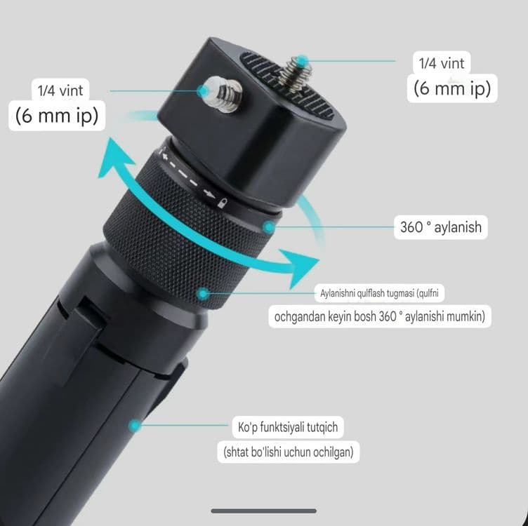 для съемки Insta360 X4 Х3, штатив палка для селфи 1,2 м — 7