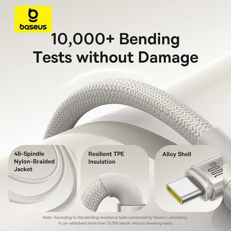 Кабель Baseus Titanium Alloy Type-C 100W быстрая зарядка 1 метр — 3