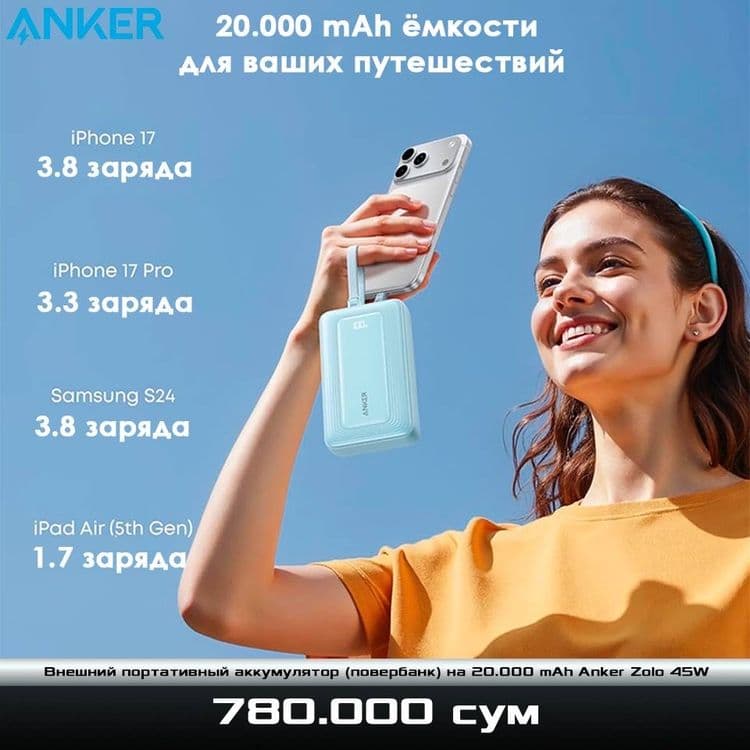 Супер-быстрый повербанк на 20.000 mAh Anker Zolo 45W — 12