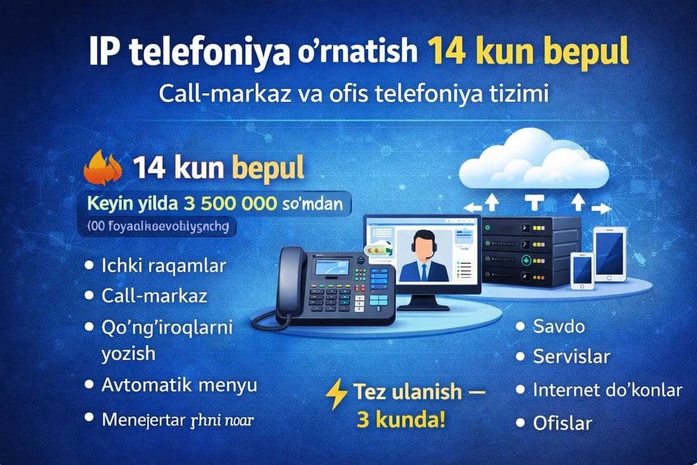 IP-Telefoniya | Samarqand, Buxoro, Navoi - 3 kunda o`rnatamiz — 2