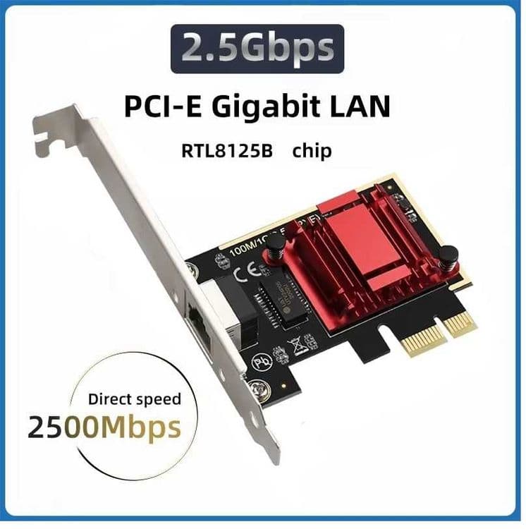 Сетевая карта PCIE на RJ45 2500 Мбит/с — 8
