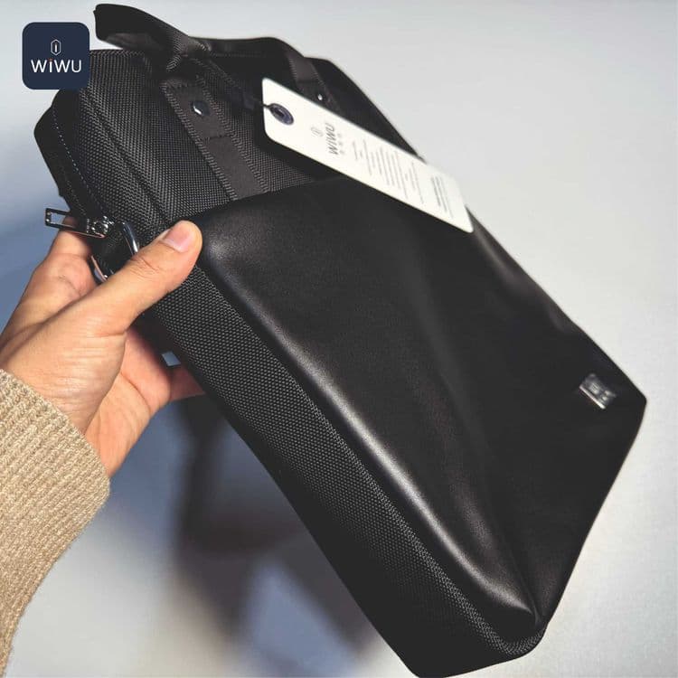 WIWU Vertical Bag — кожаная сумка для ноутбука / MacBook и iPad — 6