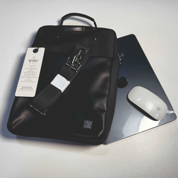 WIWU Vertical Bag — кожаная сумка для ноутбука / MacBook и iPad — 8