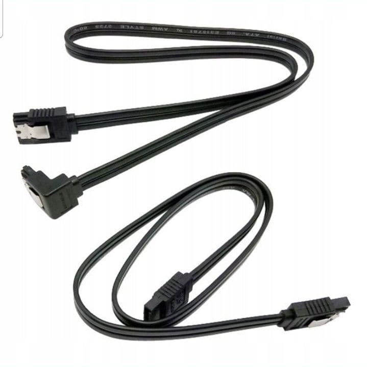 Кабель sata для hdd sdd, в упаковке 2 кабеля прямой и 90° угловой, — 1