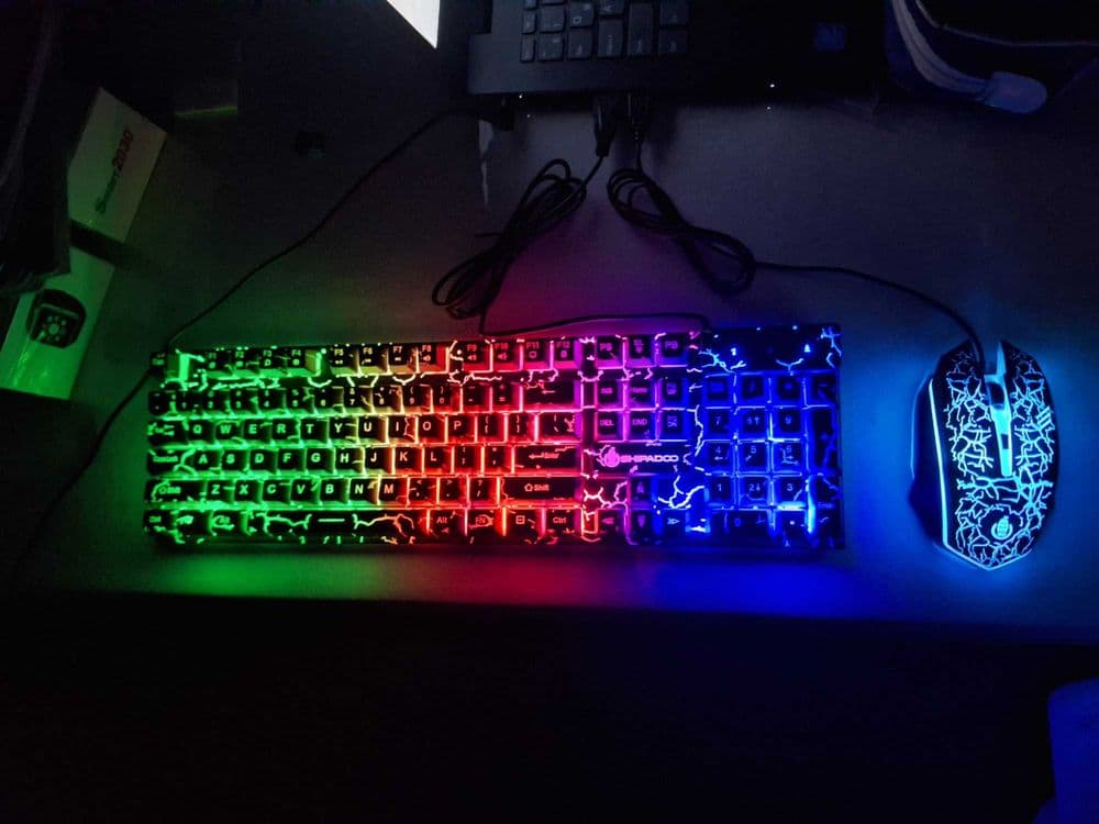 Новый комплект клавиатура и мышка shipadoo с подсветкой USB проводной — 3