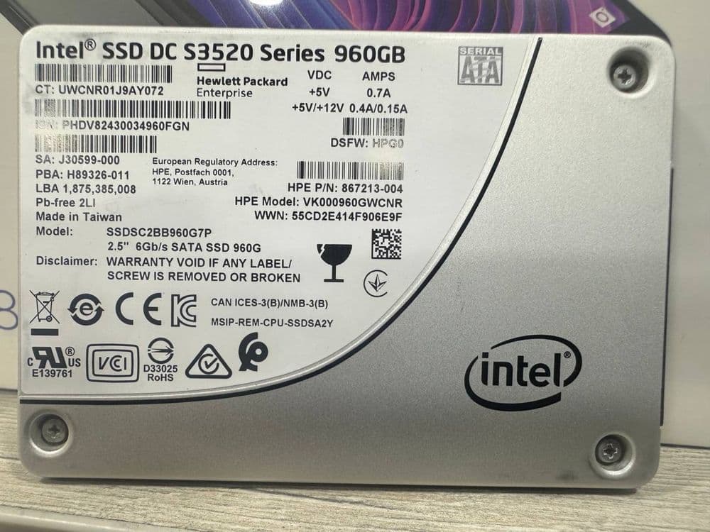 Intel ssd 960gb  94%  Ishlashi zor — 1