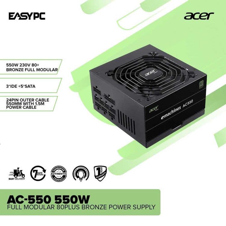 ; Блок питания Acer AC-550 550W 80plus Bronze Full Modular — 2