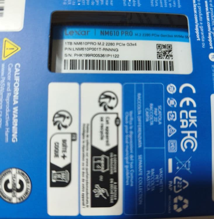 1tb ssd Lexar m2 nvme nm610 Gen 3x4.В отличном состоянии! — 2