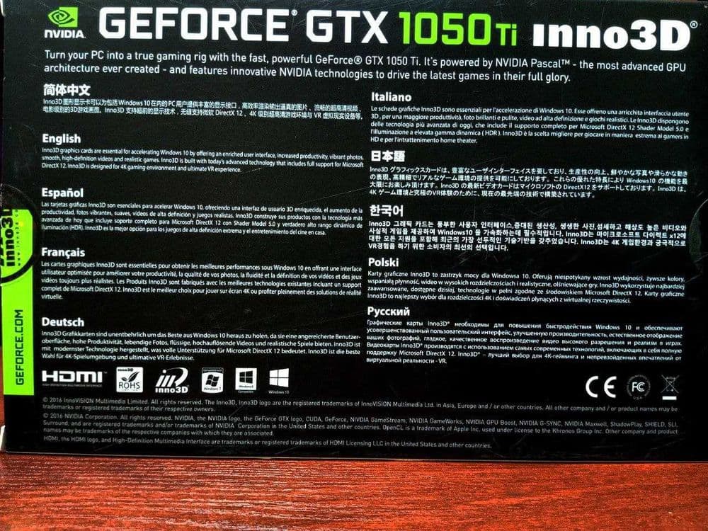 Geforcrce GTX 1050ti 4гб  inno 3d как новая — 2