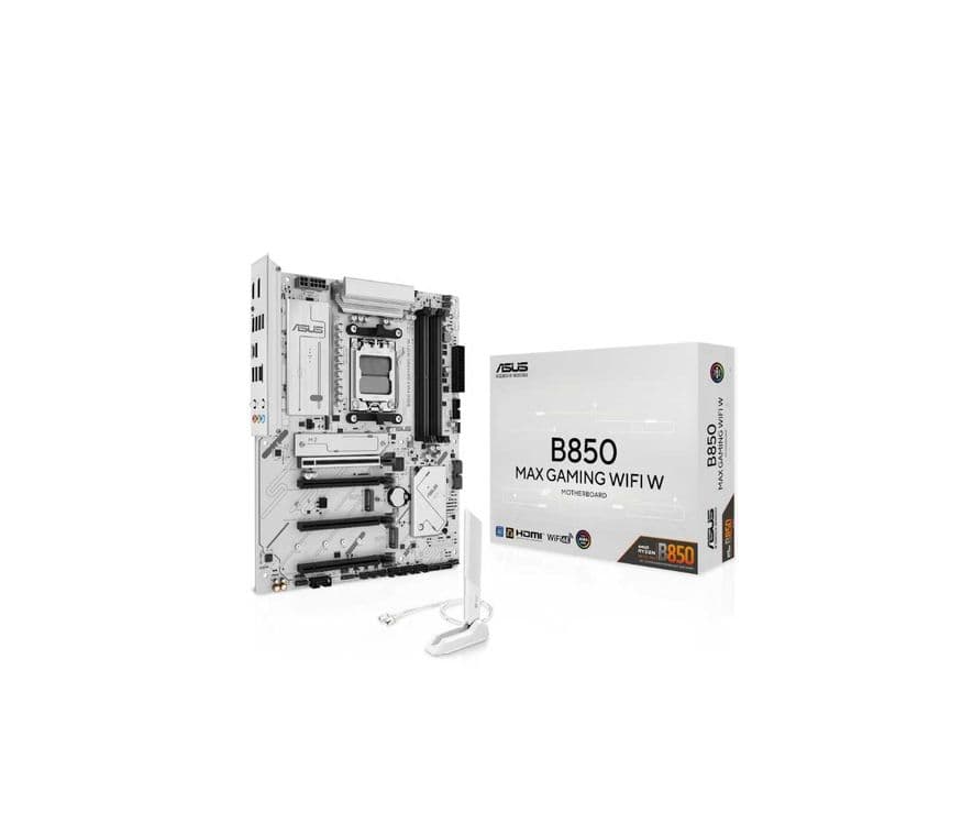 { ASUS B850 Max Gaming WiFi 4xDDR5 AM5 White — 5