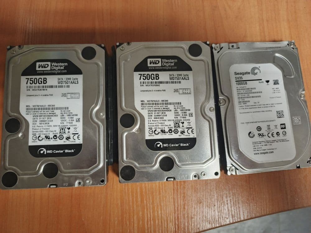 Жесткий диск HDD 1TB Seagate SV35 ва 750GB WD Black (3.5) — 1