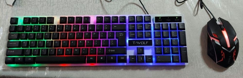 Новая мышка и клавиатура красивый с подсветкой RGB проводная USB — 6