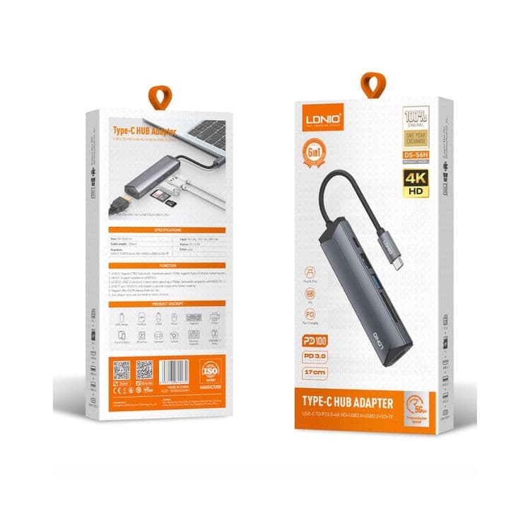 LDNIO DS56H 6-в-1 USB-C Hub — 2
