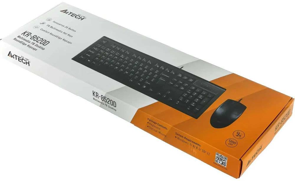 Клавиатура и мышь  A4TECH KR-8520D Black/ Клавиатура Dell 216t1 + — 1