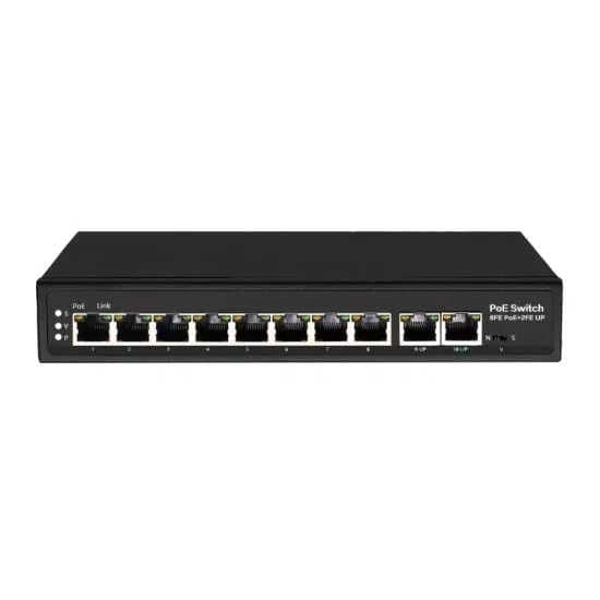 POE SWITCH POE 8+2 UP Link Kamera uchun — 2