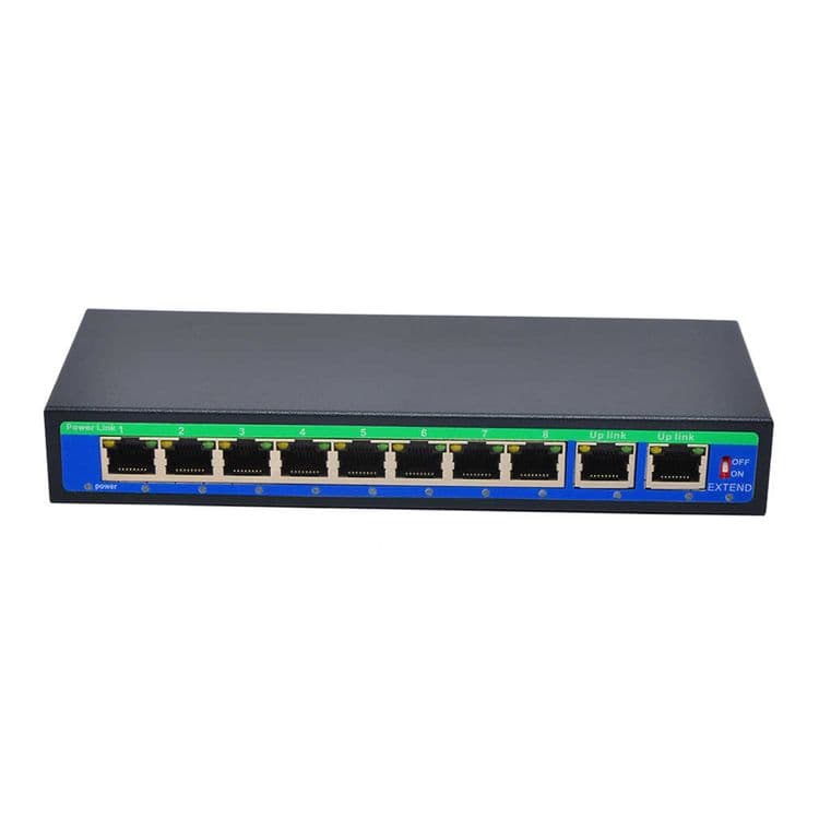 Пое свич комутатор 10‐PORT 10/100Mbps SWITCH WITH 8‐PORT POE + 2UP-Lin — 2