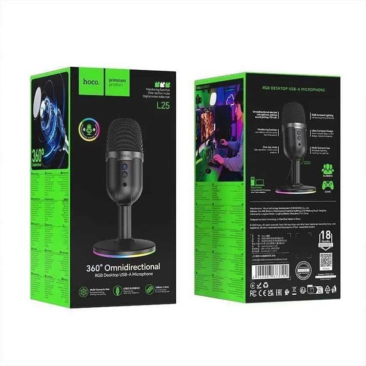 Hастольный микрофон | HOCO L25 RGB desktop microphone — 10