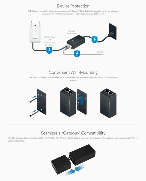 Ubiquiti Unifi poe Adapter 48 V 24 W ,poe injektor — 3