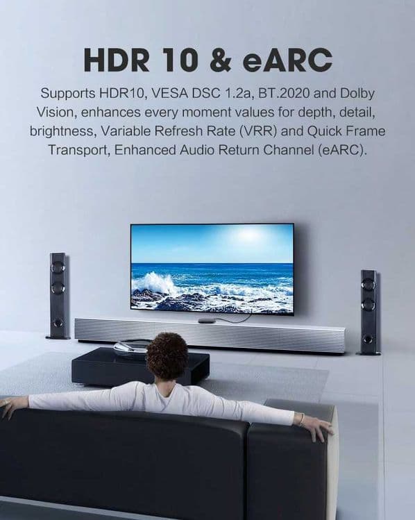 Кабель MOSHOU Upgrade HDMI 2.1  8K/60Гц  4K/120Гц — 6
