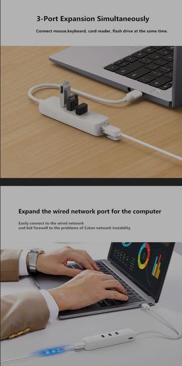 Ugreen концентратор lan Rj45 — 3