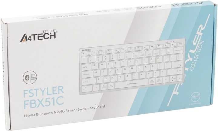 Беспроводная клавиатура A4Tech FBX51C GREY-Matcha Green-White++ — 11