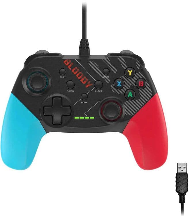 Джойстик Bloody GPW50/70 SPORTS USB Геймпад(GAME PAD)RED/White/Black+ — 16