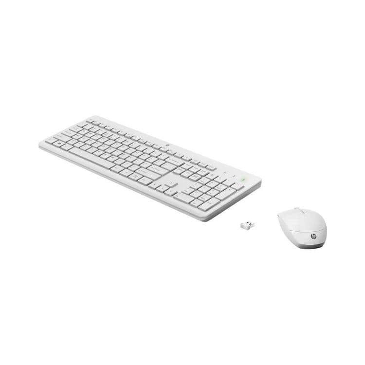 Клавиатура + Мышь HP / 230 / Белый / Беспроводной / батарейки — 1