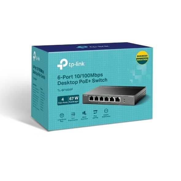 TL-SF1006P | 10/100 Мбит/с настольный коммутатор с 4 портами PoE+ — 5