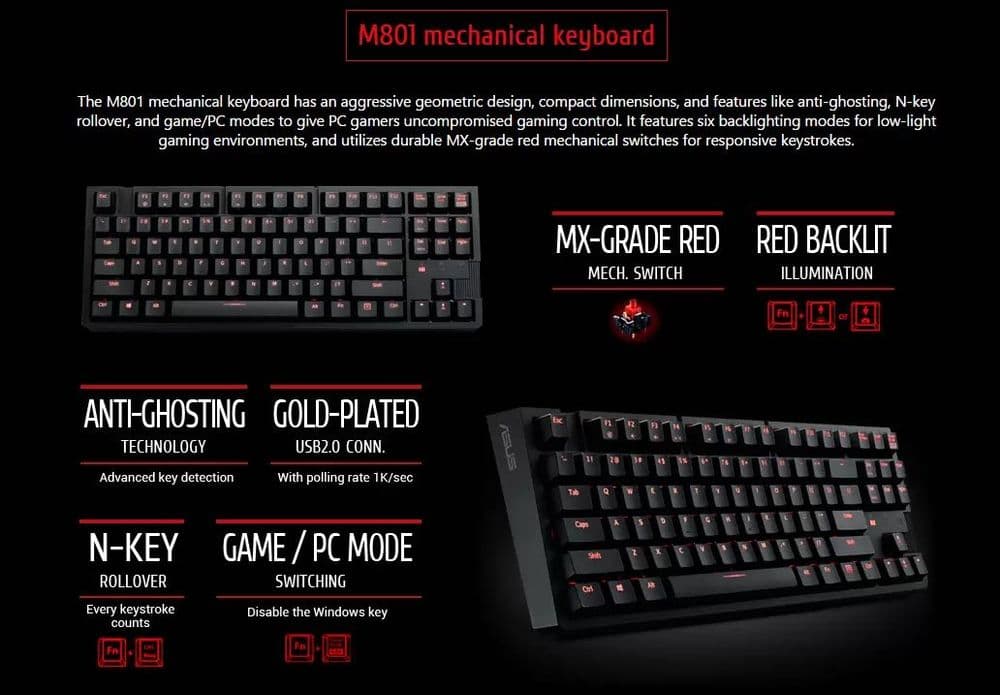 ASUS TKL Mechanical Keyboard Механическая Клавиятура ТКЛ — 2
