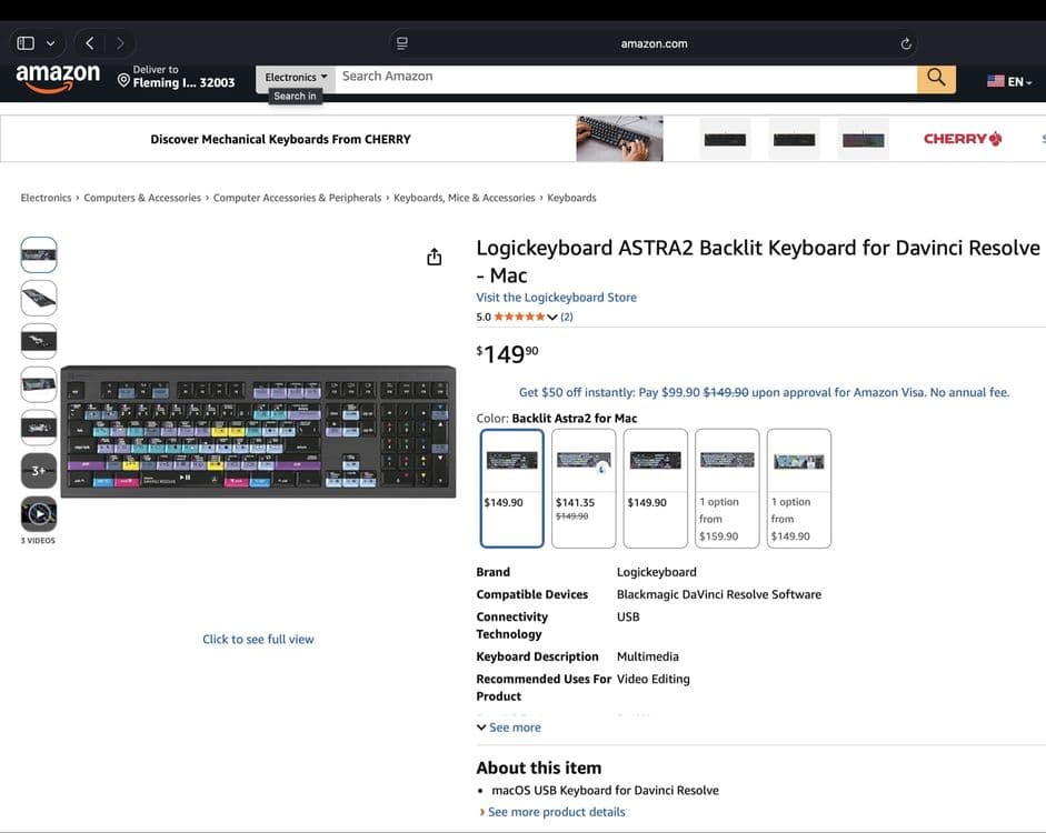 Logickeyboard ASTRA2 Backlit Keyboard for Davinci Resolve - Mac — 5