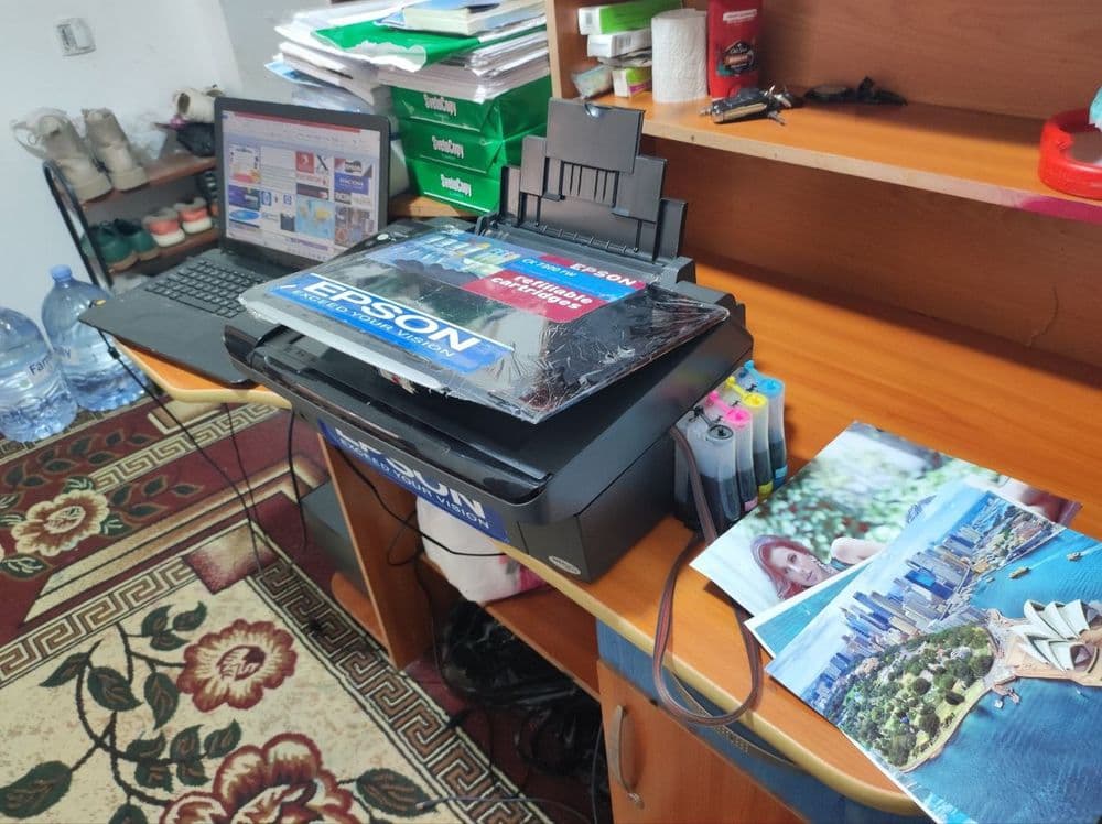 Epson 7300 rangli kopiya skanerli printer aybi yoq xarajat yoq idialni — 12
