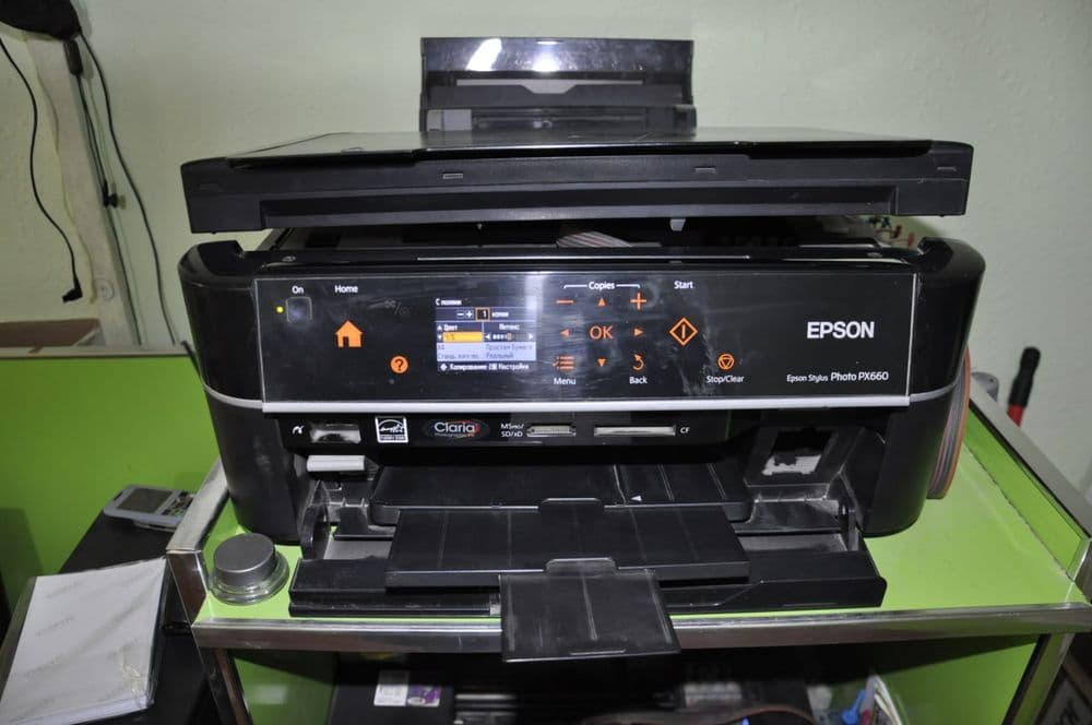 EPSON PX660  6 ХИЛ   РАНГЛИ ПРЕНТИР  СОТИЛАДИ
Расм чиқаради, Ксерокопи — 11