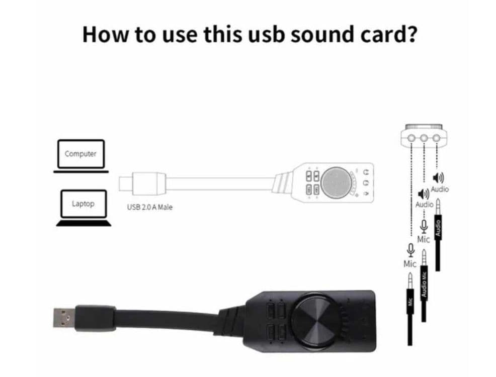 Внешнияя звуковая карта 7в1 USB доставка — 2