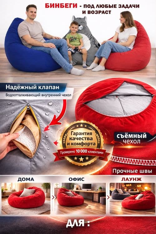 Кресло мешок, кресло груша, пуфик Бинбег бин-бэг bianbag — 6