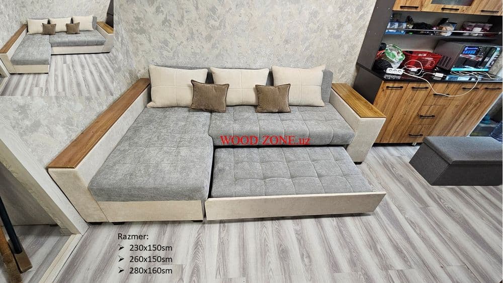 Угловой раскладной диван 260х150см — 4