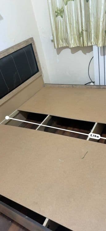 Двуспальная кровать с мягким изголовьем и местом для хранения — 6