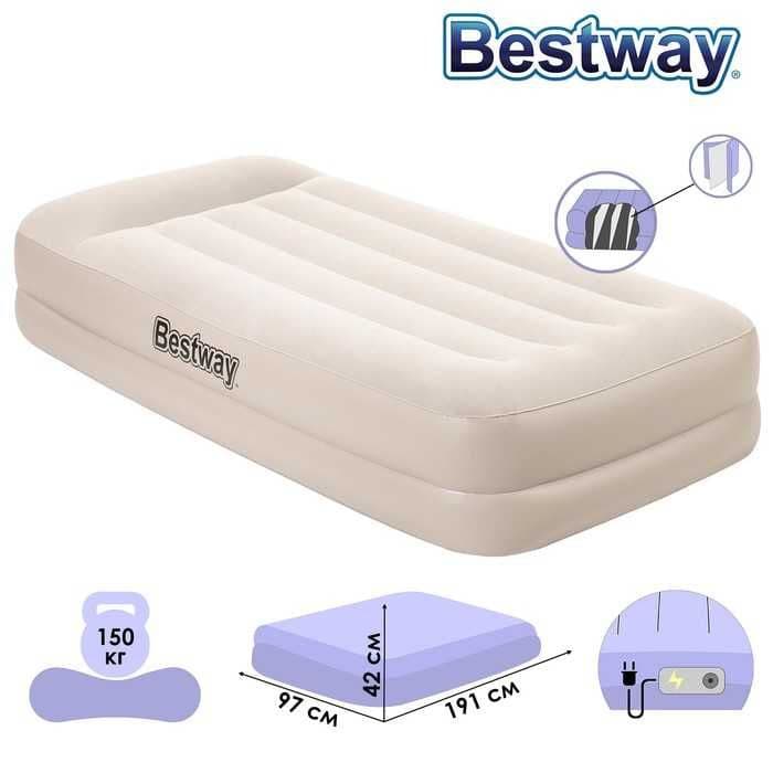 Надувная кровать-191х97х42см. Bestway-67694. Доставка бесплатно — 7