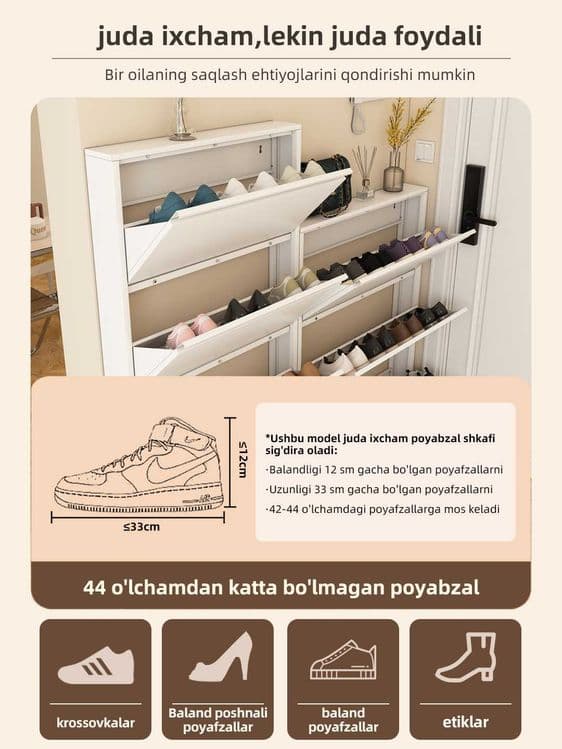 Обувной шкаф для коридора/ poyabzal shkafi/Шкаф для обуви за дверью — 7