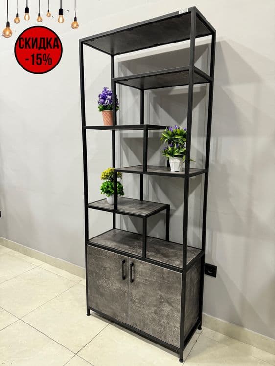 Стеллаж с тумбой в стиле лофт/Stellaj tumba loft uslubida — 1