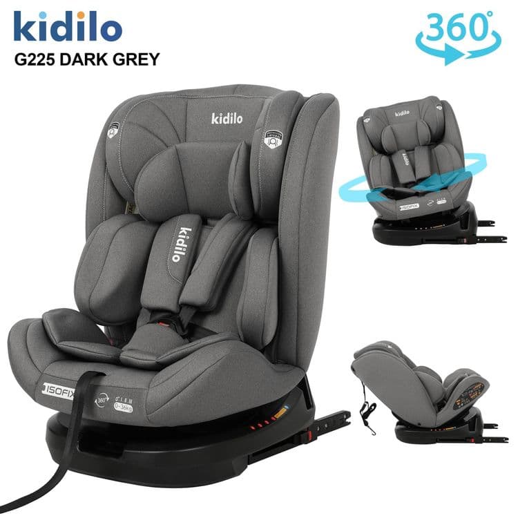 Комфортное детское автокресло isofix 0+ 36 кг крутится на 360 градусов — 3