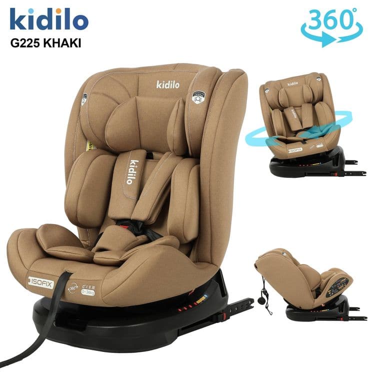 Комфортное детское автокресло isofix 0+ 36 кг крутится на 360 градусов — 5